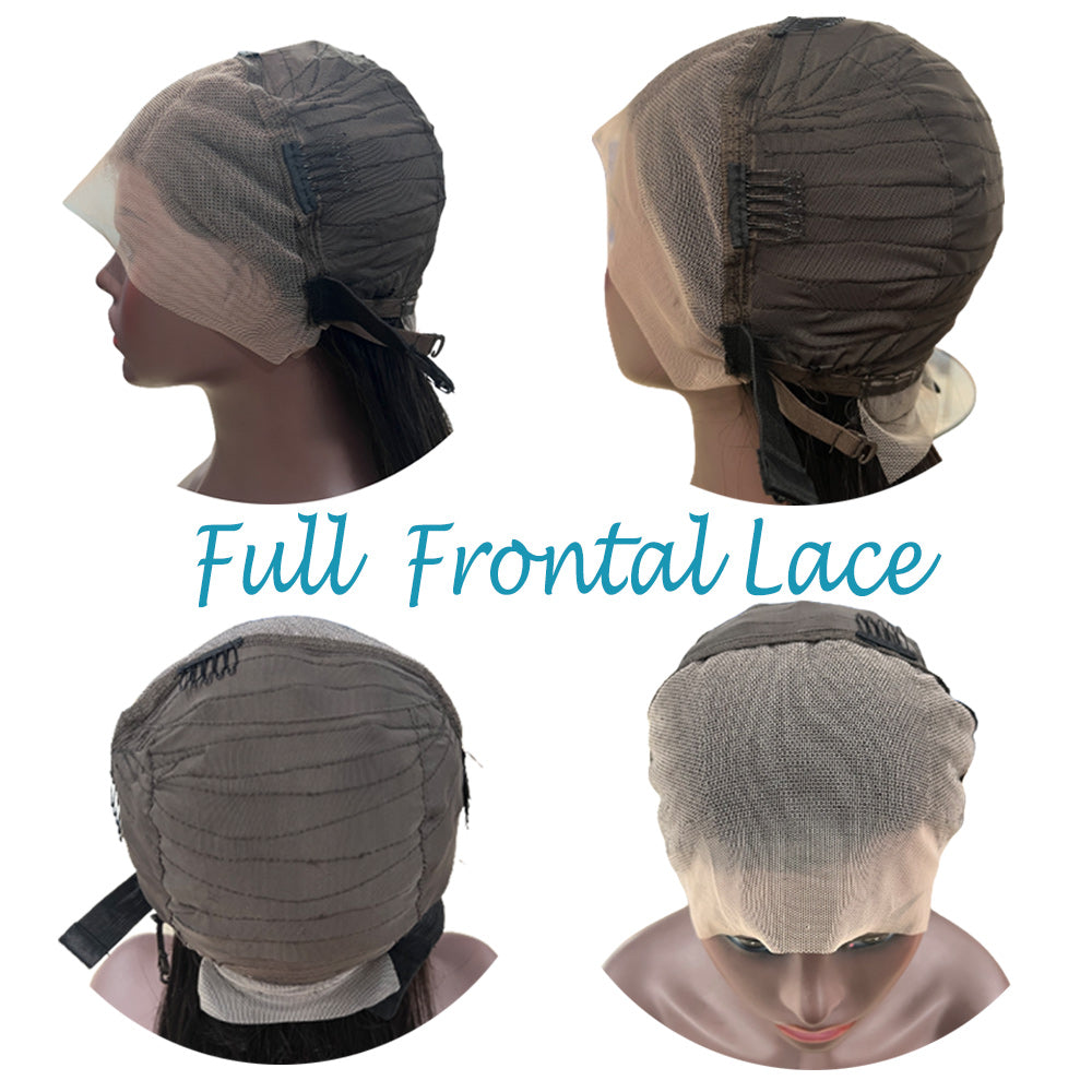 Water Wave Full Frontal 13*4 Transparent Lace Wig Naturlal Black